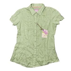 NEW St. Somewhere Margaritaville Linen Button Up Shirt Seedling Green Medium